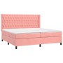 Box spring bed with pink velvet mattress 200x200 cm by vidaXL, Beds and slatted bases - Ref: Foro24-3132884, Price: 685,40 €,...