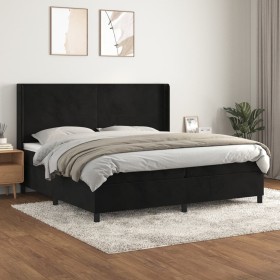 Box spring bed with black velvet mattress 200x200 cm by vidaXL, Beds and slatted bases - Ref: Foro24-3132581, Price: 673,99 €...