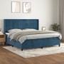 Cama box spring con colchón terciopelo azul oscuro 200x200 cm de vidaXL, Camas y somieres - Ref: Foro24-3132703, Precio: 699,...