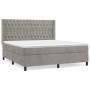 Cama box spring con colchón terciopelo gris claro 180x200 cm de vidaXL, Camas y somieres - Ref: Foro24-3132873, Precio: 649,5...