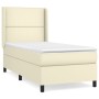 Box spring bed with cream synthetic leather mattress 100x200 cm by vidaXL, Beds and slatted bases - Ref: Foro24-3132425, Pric...