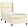 Box spring bed with cream synthetic leather mattress 100x200 cm by vidaXL, Beds and slatted bases - Ref: Foro24-3132425, Pric...