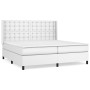 Box spring bed with white synthetic leather mattress 200x200 cm by vidaXL, Beds and slatted bases - Ref: Foro24-3132520, Pric...