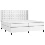 Box spring bed with white synthetic leather mattress 200x200 cm by vidaXL, Beds and slatted bases - Ref: Foro24-3132520, Pric...