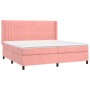 Cama box spring con colchón terciopelo rosa 200x200 cm de vidaXL, Camas y somieres - Ref: Foro24-3132824, Precio: 654,91 €, D...