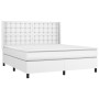 Box spring bed with white synthetic leather mattress 180x200 cm by vidaXL, Beds and slatted bases - Ref: Foro24-3132514, Pric...