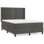 Cama box spring con colchón terciopelo gris oscuro 140x200 cm de vidaXL, Camas y somieres - Ref: Foro24-3132622, Precio: 505,...