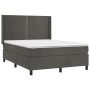 Cama box spring con colchón terciopelo gris oscuro 140x200 cm de vidaXL, Camas y somieres - Ref: Foro24-3132622, Precio: 505,...