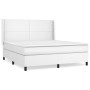 Box spring bed with white synthetic leather mattress 180x200 cm by vidaXL, Beds and slatted bases - Ref: Foro24-3132394, Pric...