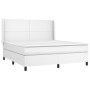 Box spring bed with white synthetic leather mattress 180x200 cm by vidaXL, Beds and slatted bases - Ref: Foro24-3132394, Pric...