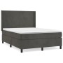 Box spring bed with dark gray velvet mattress 140x200 cm by vidaXL, Beds and slatted bases - Ref: Foro24-3132562, Price: 481,...