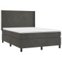 Box spring bed with dark gray velvet mattress 140x200 cm by vidaXL, Beds and slatted bases - Ref: Foro24-3132562, Price: 481,...