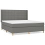 Cama box spring con colchón tela gris oscuro 160x200 cm de vidaXL, Camas y somieres - Ref: Foro24-3132002, Precio: 581,76 €, ...