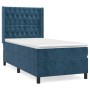 Box spring bed with dark blue velvet mattress 90x190 cm by vidaXL, Beds and slatted bases - Ref: Foro24-3132835, Price: 389,8...