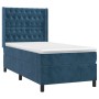 Box spring bed with dark blue velvet mattress 90x190 cm by vidaXL, Beds and slatted bases - Ref: Foro24-3132835, Price: 389,8...