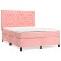 Cama box spring con colchón terciopelo rosa 140x200 cm de vidaXL, Camas y somieres - Ref: Foro24-3132866, Precio: 572,56 €, D...