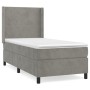 Cama box spring con colchón terciopelo gris claro 90x190 cm de vidaXL, Camas y somieres - Ref: Foro24-3132537, Precio: 351,93...