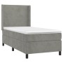 Box spring bed with light gray velvet mattress 90x190 cm by vidaXL, Beds and slatted bases - Ref: Foro24-3132537, Price: 349,...