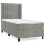 Cama box spring con colchón terciopelo gris claro 90x190 cm de vidaXL, Camas y somieres - Ref: Foro24-3132777, Precio: 350,98...