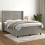 Cama box spring con colchón terciopelo gris claro 140x190 cm de vidaXL, Camas y somieres - Ref: Foro24-3132735, Precio: 564,9...