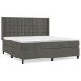 Box spring bed with dark gray velvet mattress 160x200 cm by vidaXL, Beds and slatted bases - Ref: Foro24-3132928, Price: 560,...