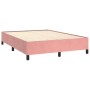 Box spring bed with pink velvet mattress 140x190 cm by vidaXL, Beds and slatted bases - Ref: Foro24-3132740, Price: 516,71 €,...