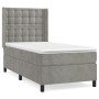 Cama box spring con colchón terciopelo gris claro 90x190 cm de vidaXL, Camas y somieres - Ref: Foro24-3132891, Precio: 360,58...