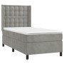 Cama box spring con colchón terciopelo gris claro 90x190 cm de vidaXL, Camas y somieres - Ref: Foro24-3132891, Precio: 360,58...