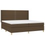 Cama box spring con colchón tela marrón oscuro 200x200 cm de vidaXL, Camas y somieres - Ref: Foro24-3131940, Precio: 664,23 €...