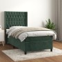 Cama box spring con colchón terciopelo verde oscuro 100x200 cm de vidaXL, Camas y somieres - Ref: Foro24-3132846, Precio: 413...