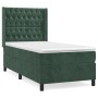 Cama box spring con colchón terciopelo verde oscuro 100x200 cm de vidaXL, Camas y somieres - Ref: Foro24-3132846, Precio: 413...