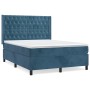 Cama box spring con colchón terciopelo azul oscuro 140x190 cm de vidaXL, Camas y somieres - Ref: Foro24-3132859, Precio: 539,...