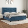 Box spring bed with dark blue velvet mattress 180x200 cm by vidaXL, Beds and slatted bases - Ref: Foro24-3132877, Price: 648,...