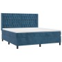 Box spring bed with dark blue velvet mattress 180x200 cm by vidaXL, Beds and slatted bases - Ref: Foro24-3132877, Price: 648,...