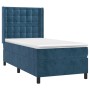 Box spring bed with dark blue velvet mattress 90x190 cm by vidaXL, Beds and slatted bases - Ref: Foro24-3132895, Price: 381,7...