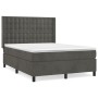 Cama box spring con colchón terciopelo gris oscuro 140x190 cm de vidaXL, Camas y somieres - Ref: Foro24-3132916, Precio: 514,...