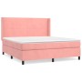 Box spring bed with pink velvet mattress 160x200 cm by vidaXL, Beds and slatted bases - Ref: Foro24-3132572, Price: 563,78 €,...