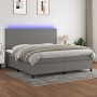 Cama box spring colchón y luces LED tela gris claro 200x200 cm de vidaXL, Camas y somieres - Ref: Foro24-3134742, Precio: 719...