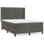 Cama box spring con colchón terciopelo gris oscuro 140x200 cm de vidaXL, Camas y somieres - Ref: Foro24-3132742, Precio: 512,...