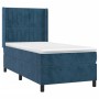 Box spring bed with dark blue velvet mattress 90x190 cm by vidaXL, Beds and slatted bases - Ref: Foro24-3132775, Price: 377,8...