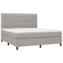 Cama box spring colchón y luces LED tela gris claro 180x200 cm de vidaXL, Camas y somieres - Ref: Foro24-3135133, Precio: 658...