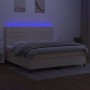 Box spring bed mattress and LED lights cream fabric 200x200 cm by vidaXL, Beds and slatted bases - Ref: Foro24-3134906, Price...