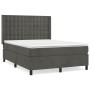 Cama box spring con colchón terciopelo gris oscuro 140x200 cm de vidaXL, Camas y somieres - Ref: Foro24-3132922, Precio: 518,...