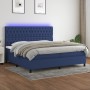 Boxspringbettmatratze und LED-Leuchten aus blauem Stoff 200x200 cm von vidaXL, Betten und Lattenroste - Ref: Foro24-3135147, ...