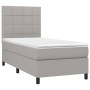 Cama box spring colchón y luces LED tela gris claro 100x200 cm de vidaXL, Camas y somieres - Ref: Foro24-3134853, Precio: 362...