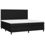 Box spring bed mattress and LED lights black fabric 200x200 cm by vidaXL, Beds and slatted bases - Ref: Foro24-3134743, Price...