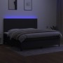 Box spring bed mattress and LED lights black fabric 200x200 cm by vidaXL, Beds and slatted bases - Ref: Foro24-3134743, Price...