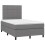 Box spring bed with mattress and LED dark gray fabric 120x200 cm by vidaXL, Beds and slatted bases - Ref: Foro24-3134862, Pri...