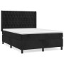 Box spring bed with black velvet mattress 140x200 cm by vidaXL, Beds and slatted bases - Ref: Foro24-3132863, Price: 565,61 €...