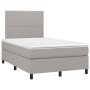 Box spring bed with fabric mattress and light gray LED 120x200 cm by vidaXL, Beds and slatted bases - Ref: Foro24-3134781, Pr...